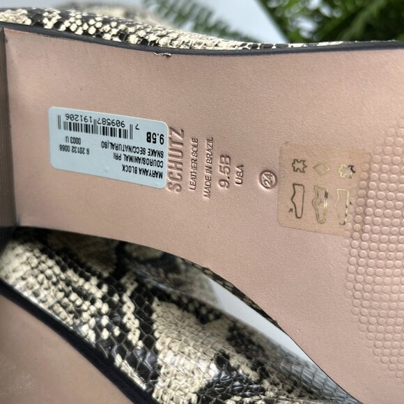 Schutz Maryana Block Heel Boots Size 9.5B Snake Print Knee High Boots Western - Picture 9 of 12